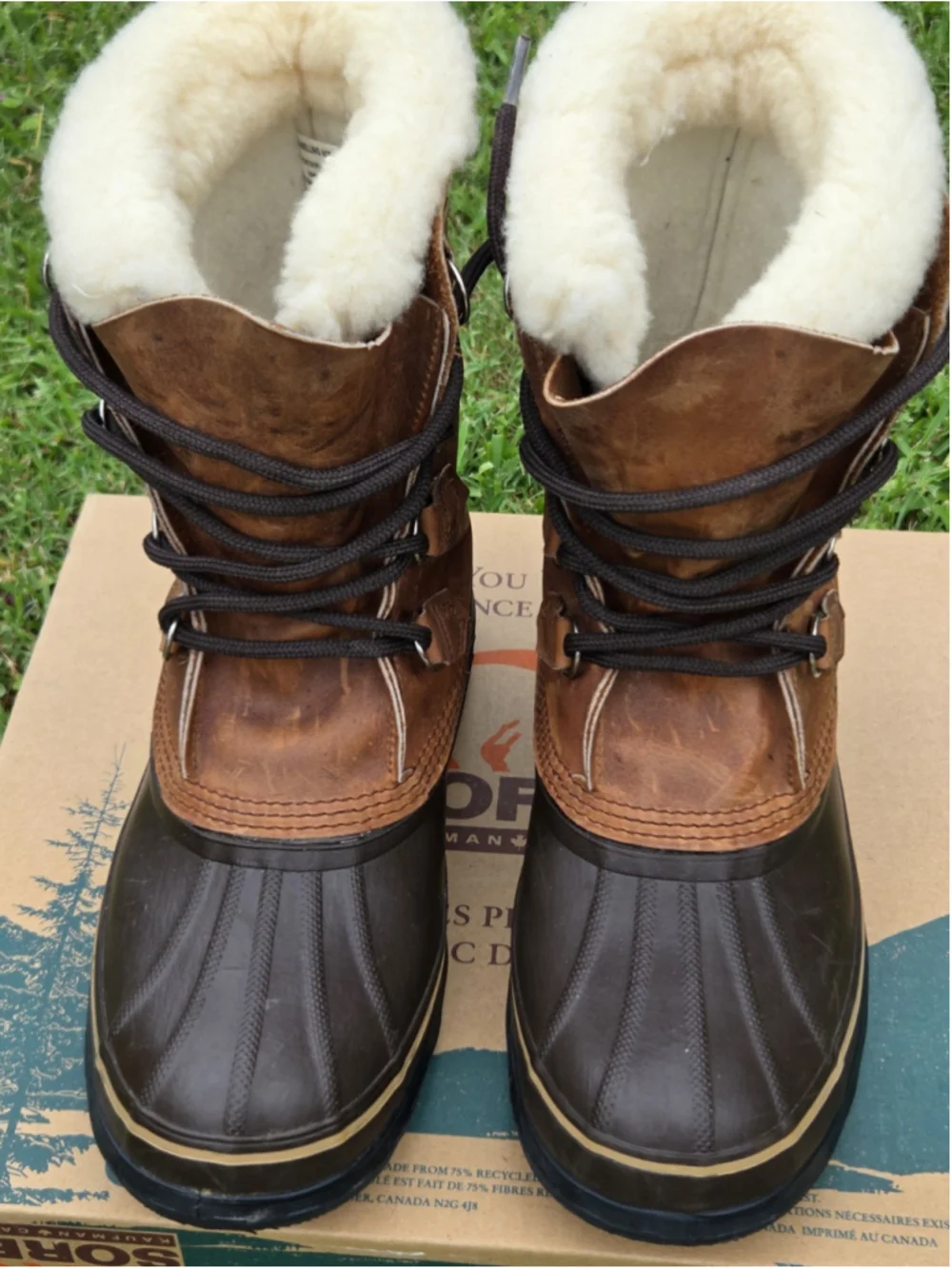 Sorel Manitou Winter Boots Men's 8 Leather Rubber Waterproof Insulated Snow Boot